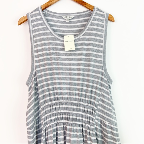 NWT Lucky Brand Sleeveless Gray Maxi Dress 2X - Picture 4 of 8